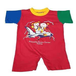 Vintage Kennedy Space Center Florida 24 Mos Baby Romper Astronaut Colorblock USA